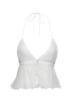 Meet the Milla top, this delicate wardrobe stable is inspired by the timeless beauty, Milla Jovovich. Featuring a triangle cup chest, a button down front and secured with simple straps. The Milla is a perfect feminine addition to any wardrobe. White - 100% Silk Dry Clean Only. Amy is 5'10 and wears a size 0. Script Fame Dr, False God, Milla Jovovich, Fame Dr, Looks Chic, Dream Clothes, Looks Vintage, New Wardrobe, Fashion Killa