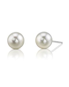 pearl studs Classic Round Pearl Earrings For Anniversary, Classic Pearl Earrings For Anniversary, Classic Hypoallergenic Pearl White Pearl Earrings, Classic Round Akoya Pearl Earrings, Classic Pearl White Pearl Earrings With Round Beads, Classic Round Pearl Earrings, Classic White Pearl Earrings With Round Beads, Classic Silver Pearl Earrings, Hypoallergenic Akoya Pearl Earrings In Classic Style