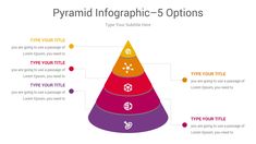 pyramid infographic - 5 options for powerpoint slides and ppt slides