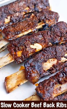 the ribs are cooked and ready to be served on the grill for dinner or as an appetizer