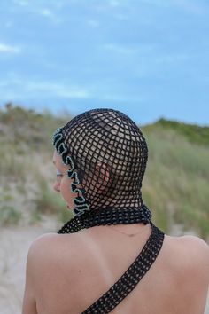 Black crochet hat for summer with face covering net | Etsy Black Headwrap For Summer Beach Days, Black Bohemian Headwrap For The Beach, Black Bohemian Headwrap For Summer, Adjustable Black Headwrap For Beach, Adjustable Black Headwrap For The Beach, Summer Party Headwrap, Black Adjustable Summer Headwrap, Fitted Summer Beach Headwrap, Fitted Beach Bonnet For Spring