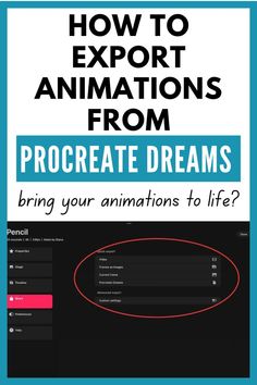 how to export animations from procreate dreams