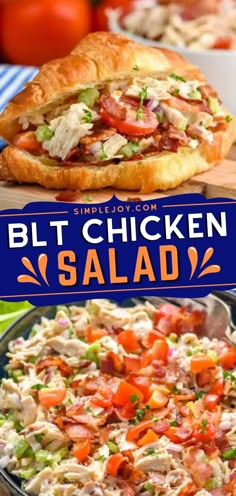 This BLT chicken recipe has an easy spin on the classic chicken salad recipe and the perfect summer salad! You'll definitely love this BLT salad, an easy recipe that can make the perfect low-carb lunch! Make yours now! Sandwich Buffet, Chicken Blt, Blt Salad, Chicken Salad Recipe Easy, Chicken Salad Recipe, Chicken Salad Sandwich, Easy Salad Recipes