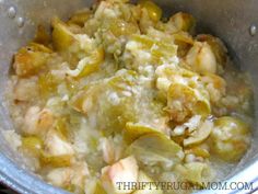 the food is prepared and ready to be cooked in the pot on the stove top