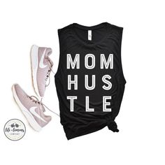 MOM HUSTLE | Workout Tanks For Women | Gym Tanks for Women | Cute Workout Tanks | Muscle Tank Women Black Sleeveless Activewear With Graphic Print, Black Sleeveless Graphic Print Activewear, Sporty Tank T-shirt With Letter Print, Cotton Muscle Tee With Graphic Print For Athleisure, Summer Sports Muscle Tee With Graphic Print, Summer Muscle Tee With Graphic Print In Athleisure Style, Cotton Muscle Tee With Graphic Print In Athleisure Style, Cotton Athleisure Muscle Tee With Graphic Print, Summer Athleisure Muscle Tee With Graphic Print