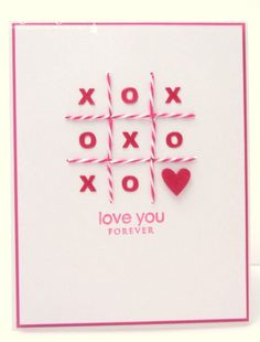 a valentine's day card with the words love you forever written in red on it