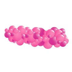 pink balloons floating in the air on a white background