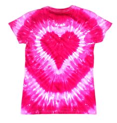 Pretty pink tie dye heart design. Great for Valentines Day or any time of the year. Very soft 100% ring spun cotton tee. Medium weight. The ladies t-shirts run small. I suggest going up one size from what you usually wear. SizeBustShirt LengthSleeve Length Small34 in. (86 cm)23 in. (58 cm) 6 in. (15 cm) Medium36 in. (91 cm) 23 1/2 in. (60 cm)6 1/2 in. (17 cm) Large38 in. (97 cm)25 1/2 in. (60 cm)6 1/2 in. (17 cm) X-Large42 in. (107 cm)26 in. (66 cm)6 1/2 in. (17 cm) I use professional quality lo Pink Heart Print T-shirt For Summer, Pink Heart Shaped T-shirt For Summer, Pink Heart-shaped T-shirt For Summer, Pink Valentine's Day Graphic Tee, Pink Heart Print T-shirt For Valentine's Day, Pink Crew Neck T-shirt For Valentine's Day, Casual Pink T-shirt For Valentine's Day, Hand Dyed Pink Cotton T-shirt, Design Valentines Day