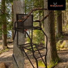 a tree stand that is in the woods