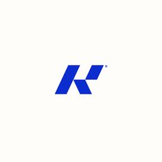 the letter k is made up of blue letters on a white background with an arrow