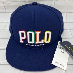 Polo Ralph Lauren Embroidered Logo Hat Snapback Cap Blue New Men Logo Hat, Hats Snapback, Men's Polo, Snapback Cap, New Man, Adjustable Hat, Blue Man, Tracking Number, Polo Ralph