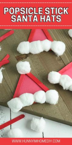 this popsicle stick santa hat craft is perfect for kids to make