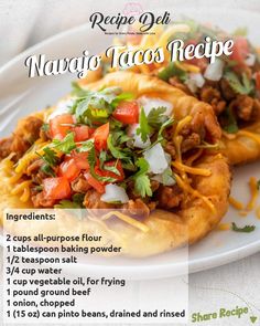 the recipe for nacho tacos is shown on a plate