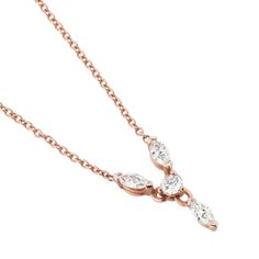 (1) Rose Gold Marquise Diamond Necklace – Catherine Angiel Marquise Diamond Necklace, Delicate Diamond Necklace, Wedding Ring For Him, Marquise Diamond Ring, Wedding Ring For Her, Round Diamond Setting, 1 Rose, Diamond Drop Earrings, Unique Diamonds