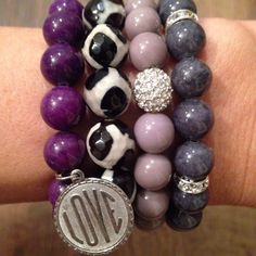 Purple Jewel Tones Bracelet Set individual or by CenteredJewelry Jewel Tones, Handmade Gift, Trending Outfits