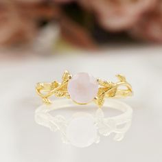 Rose Quartz Ring Nature Inspired Unique Branch Ring Dainty Twig Pink Quartz Gemstone Ring Gifts For Her Natural Stone Anniversary Ring Gift.  Main Stone:  Natural Rose Quartz Main Stone Color: Pink  Main Stone Shape: Round  Birthstone Month: January Main stone creation: Lab-created ‣ The color of the gemstone may differ slightly from the image due to inherent variations in natural gemstones and the settings of your monitor. ‣ Feel free to contact me if you have any questions. ‣ For Any kind of p Engraving Stone, Engagement Rings Simple Round, Month January, Healing Crystal Ring, Simple Engagement, Branch Ring, Fancy Gifts, Simple Engagement Rings, Round Cut Engagement Rings