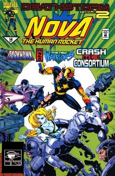 the cover to no - man rocket comic book, featuring an image of various characters