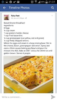 an image of a recipe on the facebook page