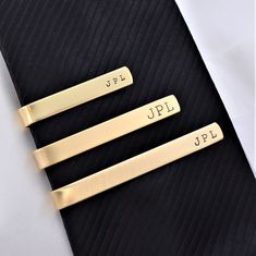 Personalized Tie Clip, Gift For Groomsmen, Grandpa Birthday, Tie Bar Clip, Groomsmen Wedding, Personalized Tie, Gold Tie, Unique Ties, Fathers Day Presents