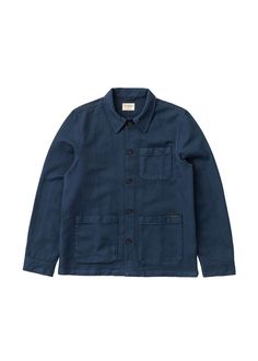 Nudie Jeans Co. - Barney Worker Jacket - Hardpressed Print Studio Worker Jacket, Jacket Denim, Denim Patterns, Men's Coats & Jackets, Nudie Jeans, Cotton Logo, Indigo Blue, Out Of Style, Denim Blue