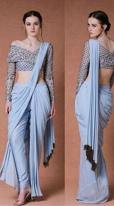 Western Dresses For Girl, Dhoti Saree, Saree Wearing Styles, Indian Fashion Trends, Blouse Back Neck Designs, Ghagra Choli, Trendy Blouse Designs, Elegant Saree