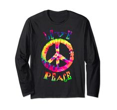 PRICES MAY VARY. Love and Peace Trippy Tie Dye Peace Sign t-shirt. Hippie costume cool vibes, groovy tee shirt gift. Colorful and funny peace sign tshirt. Hippy shirt. Send your patriotic peace sign symbol in tie-dye shirt for the fellow Americans. Ideal gift for hippies. Colorful Retro 1960's, 1970's hippie tshirt with tie dye peace symbol. Fun nostalgic look or easy Halloween Hippie costume. Colourful Tie Dye peace symbol t-shirt. Perfect gift idea for anyone. Wear with Hippie sunglasses and b Halloween Hippie Costume, Hippy Costume, Groovy Tees, Hippie Sunglasses, Groovy Shirt, Tie Dye Hippie, Hippie T Shirts, Hippie Peace, Hippie Costume