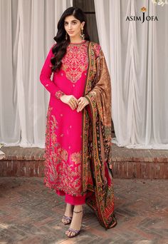 Asim Jofa AJW-05 Asra Winter Printed Shawl Collection Default Title Asim Jofa AJW-05 Asra Winter Printed Shawl Collection Original brand suit fabric and photography lite diffrance in actual print. Red Digital Print Unstitched Wedding Suit, Red Unstitched Wedding Suit With Digital Print, Red Printed Lawn Suit For Wedding, Wedding Lawn Suit In Red With Printed Details, Festive Pink Printed Salwar Kameez, Formal Festive Printed Sets, Red Printed Wedding Sets, Traditional Printed Pink Salwar Kameez, Traditional Red Printed Unstitched Suit