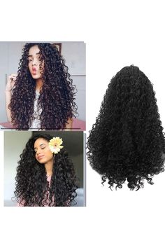 Short Human Curly Wigs for Women Wig Long Women Synthetic Fiber for Wavy Wig Resistance Natural Bunch Hair Care for Kids (Black, One Size) Synthetic Fiber, Wigs, Hair Care