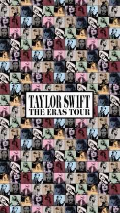 taylor swift the eras tour album cover with many different colored squares and faces on it