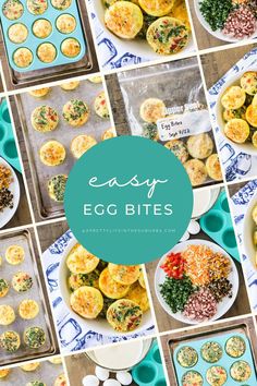 egg bites collage with text overlay that says easy egg bites on the top