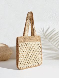 Elevate your travel game with the Vacay Vibes tote bag. Designed for women, it offers a large capacity for all your essentials. Made with quality materials for durability, it also boasts a stylish design that is perfect for any vacation or daily use. Enjoy convenience and style with Vacay Vibes. Color : Beige Bag Size : Small Type : Straw Bag Pattern Type : Plain Material : Paper Size Bag Height Bag Length Bag Width Handle Height one-size 35 33 2 22 Tote Bag Men, Vacay Vibes, Beige Bag, Beautiful Blankets, Daughter Love, Bag Pattern, Paper Size, Stylish Design, Straw Bag