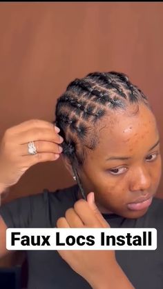 Crochet Faux Locs Install | Protective Hairstyle Crocheted Faux Locs, Crochet Loc Hairstyles For Black Women, Crochet Ponytail Hairstyles Black Women, Faux Hairstyles For Black Women, Cornrow Faux Locs, Foxlocs Hairstyles Long, Crochet Faux Locs Install, Fox Locks Braids Faux Locs Crochet, Short Crochet Braid Styles Faux Locs