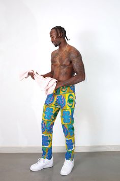 Summer pants By Christian Alaro Handmade in Benin  Dry clean Yellow Five-pocket Pants For Spring, Spring Yellow Pants With Five Pockets, Casual Yellow Pants With Five Pockets, Multicolor Five-pocket Summer Bottoms, Summer Trousers With Five Pockets, Yellow Relaxed Fit Straight Pants, Fitted Green Pants With Five Pockets, Multicolor Summer Bottoms With Five Pockets, Fitted Multicolor Cotton Bottoms