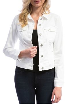 Denim Jacket Fashion, Liverpool Jeans, Jacket Outfit, White Jacket, Jackets Online