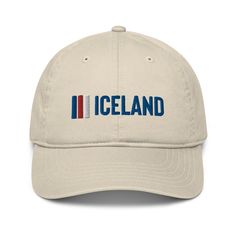 Introducing the Iceland Organic Cotton Baseball Cap, a timeless accessory that blends style with sustainability. Crafted from 100% organic cotton, this hat not only elevates your look but also reflects your love for the world. Embroidered with 'Iceland' on the front and '1944' on the back to commemorate the founding of the Republic of Iceland, it's more than just a cap—it's a statement of your quest for travel and adventure. Made with care, this cap boasts:• 100% organic cotton fabric, ensuring Made In Usa Cotton Cap, Curved Brim Cotton Hat Made In Usa, Casual Cotton Hats Made In Usa, Cotton Snapback Hats Made In Usa, Outdoor Washed Cotton Baseball Cap, Travel Baseball Cap With Embroidered Logo, Embroidered Snapback Cotton Baseball Cap, Casual Cotton Pre-washed Baseball Cap, Faded Cotton Baseball Cap Soft-washed