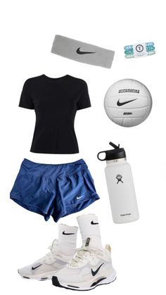 a woman's outfit and accessories are arranged in the shape of a basketball ball