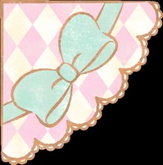 an image of a bow on a pink and white checkered background