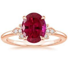 Delicate Nature Inspired Ring | Fiorella | Brilliant Earth Elegant Rose Gold Ruby Ring With Rose Cut Diamonds, Elegant Rose Gold Ruby Ring With Diamond Accents, Elegant 14k Rose Gold Ruby Ring For Formal Occasions, Elegant Formal Ruby Ring In 14k Rose Gold, Formal Elegant 14k Rose Gold Ruby Ring, Elegant Rose Gold Ruby Ring With Center Stone, Formal Rose Gold Ruby Ring With Diamond, Elegant 14k Rose Gold Ruby Gemstone Ring, Elegant Ruby Ring In 14k Rose Gold