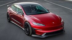 The entire carbon fiber aero kit for the Highland series Model 3 Performance costs $7,430 and doesn’t just look good—it also promises to increase downforce