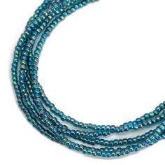 Transparent Rainbow Teal Seed Bead Necklace Thin 1.5mm Single - Etsy Teal Necklace, Metallic Rainbow, Jewelry Studio, Beading Wire, Seed Bead Necklace, Amazon Handmade, Teal Color, Glass Seed Beads, Seed Bead Jewelry