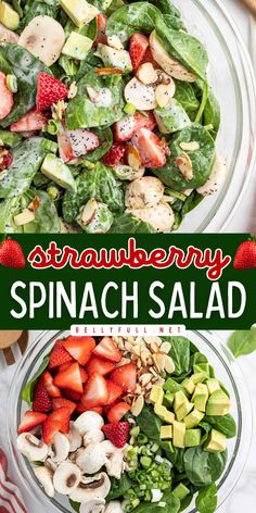 Whip up this Strawberry Spinach Salad for a fresh burst of flavor this Memorial Day! Packed with fresh fruit, mushrooms, avocado, and drizzled with homemade poppy seed dressing, it's the perfect addition to your easy spring recipes and fresh summer salads! Easy Spring Recipes, Healthy And Unhealthy Food, Leafy Salad, Fresh Summer Salad, Spinach Strawberry Salad, Spinach Salad, Unhealthy Food, Easy Delicious Recipes, Grilled Vegetables