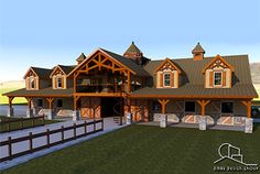 this is an artist's rendering of a log home