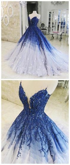 Royal Blue Prom Dresses Long, Ombre Prom Dress, Royal Blue Ball Gown, Blue Prom Dresses Long, Dress With Applique, Fatloss Transformation, Royal Blue Prom, Ombre Prom Dresses, Blue Prom Dresses