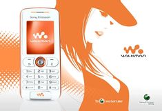 an advertisement for a cell phone with a woman's face on the front and side