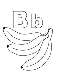 the letter b is for bananas coloring page