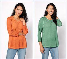 Double up on casual options with this duo of distressed cotton tops. From LOGO by Lori Goldstein®. Tank Top Layering, Is Logo, Lace Tunic Tops, Hooded Tunic, Pink Tunic, Rayon Top, Lori Goldstein, Double Up, Asymmetrical Tops