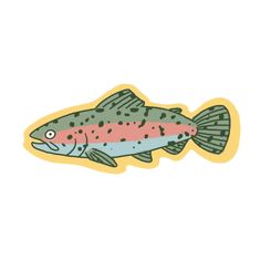 a fish sticker on a white background