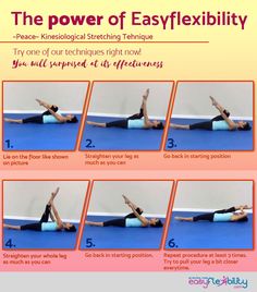 the power of easy flexibility poster shows how to do an exercise with one leg up