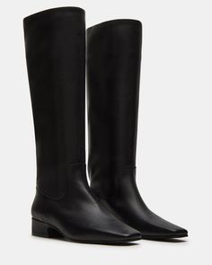 Sleek Black Leather Boots, Sleek Black Boots With Leather Lining, Luxury Black Faux Leather Boots, Sleek Black Boots For Workwear, Sleek Black Office Boots, Sleek Black Faux Leather Boots, Weekend Work, Fab Shoes, Air Force Bases