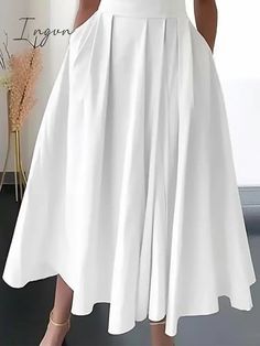 Women's Party Dress Swing Dress White Dress Midi Dress White Sleeveless Pure Color Ruched Summer Spring V Neck Fashion Birthday Wedding Guest Vacation Loose Fit 2023 S M L XL 2XL 3XL Summer Dresses With Full Skirt In Solid Color, Summer Full Skirt Dress In Solid Color, Summer Dresses With Full Skirt And Solid Color, Solid Color Full Skirt Summer Dresses, Elegant Dress With Full Skirt And Solid Color, Elegant Dress With Full Skirt, Elegant Dress With Solid Color And Full Skirt, Spring Full Skirt Dress In Solid Color, Spring Solid Color Dress With Full Skirt